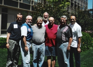Dale Hartwig (red shirt) and the Chicago Seven Gathering, McCormick Theological Seminary, 2004. 