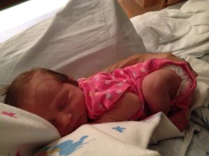 Fetal position Ruby, born early, 5 lbs. 7 ounces